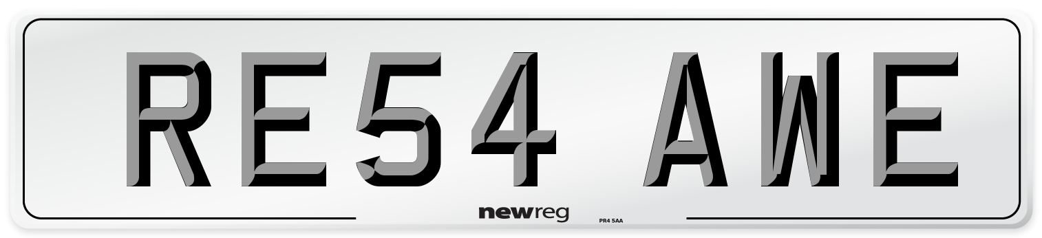 RE54 AWE Number Plate from New Reg